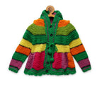 ChutPut Hand knitted Rainbow Hooded Sweater For Baby Boys - Multi
