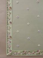 House of Panchhi Lime Green Pure Georgette Sequins with heavy Zarkan embroidery Lehenga choli & Dupatta
