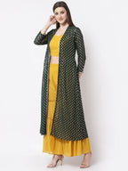 Myshka multi color Color Georgette Solid Top With Pant And Shrug Set