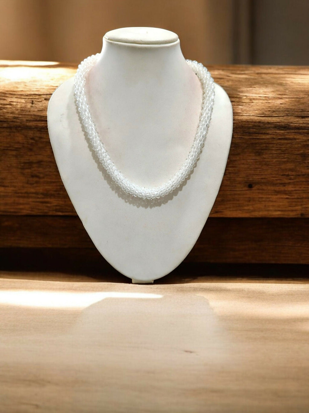 Inhanns Noor-E-Jalwa – Handmade Crystal Bead Necklace -Adjustable - White Only Necklace