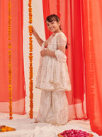 Joban Fashion Girl's Off White Color Sharara Set