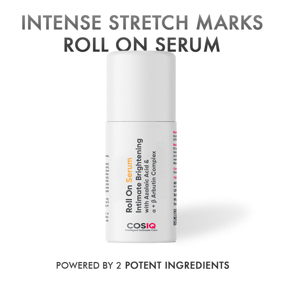 Cos-IQ Intimate Brightening Roll-On Serum, With Azelaic Acid & Alpha + Beta Arbutin Complex - Distacart