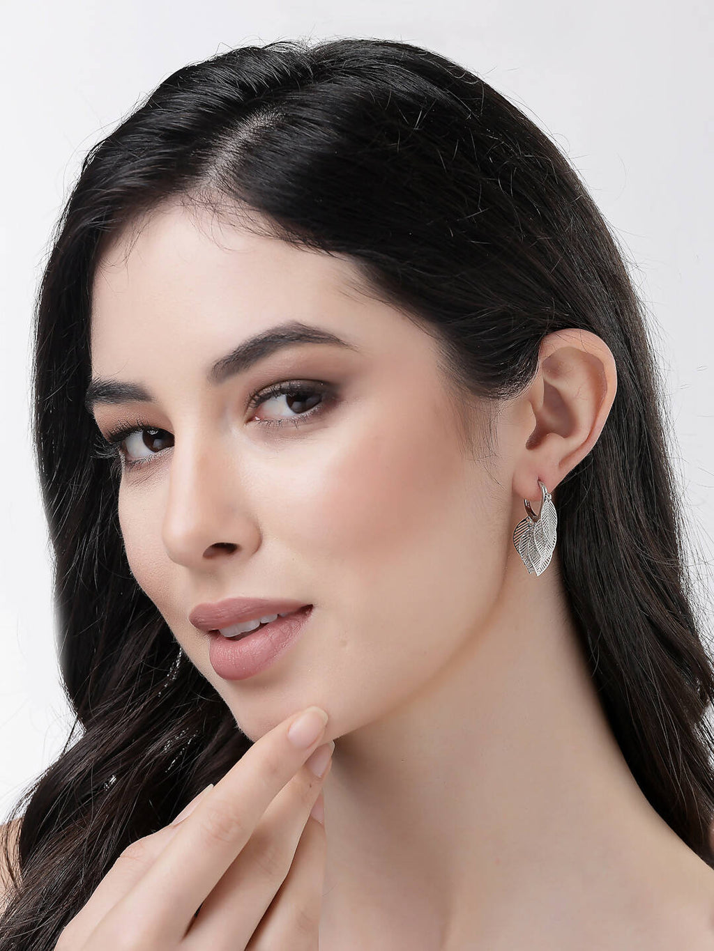 NVR Women Gold-Toned Leaf Shaped Drop Earrings - Distacart