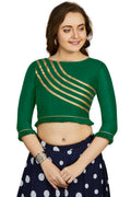 Aastha Fashion Women's Bottle Green Art Silk Designer Party Wear Readymade Blouse