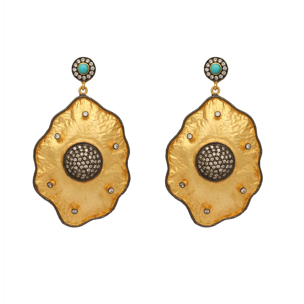 Nuyug 18k Gold-Plated American Diamond Studded Anti Tarnish Contemporary Dangler Earrings - Distacart