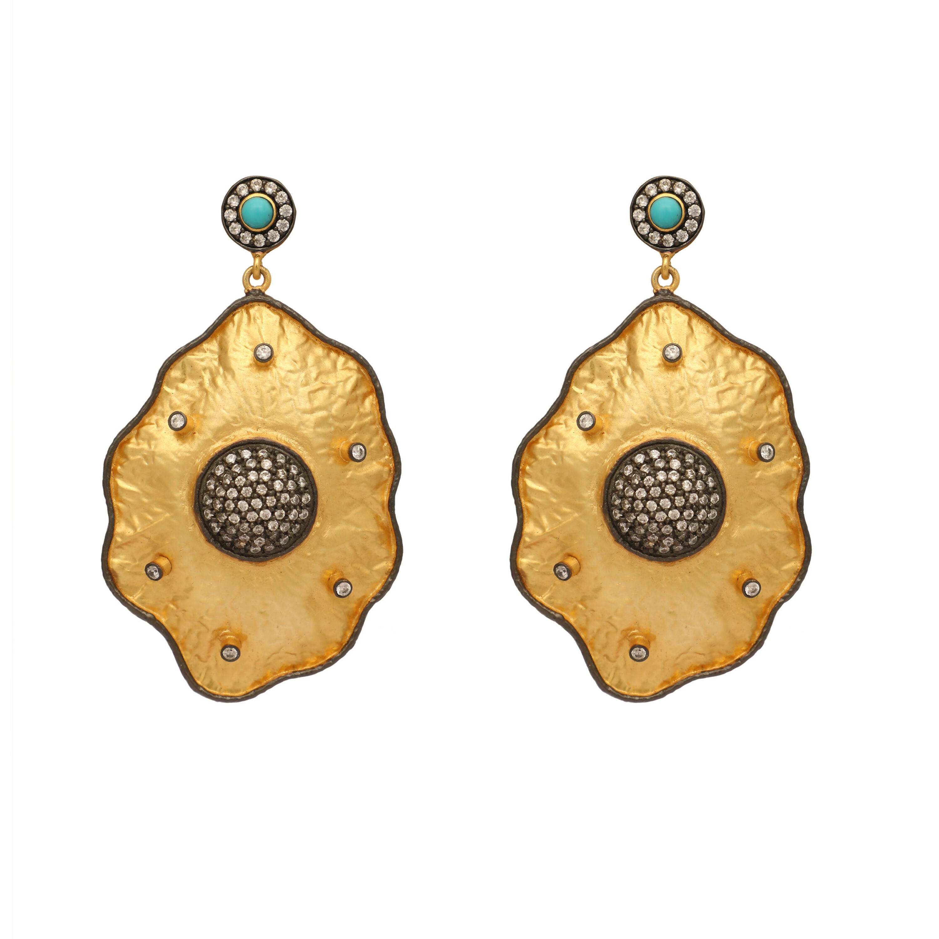 Nuyug 18k Gold-Plated American Diamond Studded Anti Tarnish Contemporary Dangler Earrings - Distacart