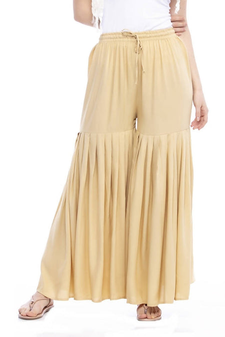Mominos Fashion Reyon Cotton Golden Palazzo For Girls