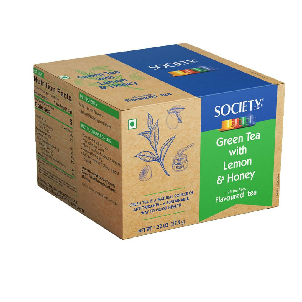 Society Green Tea with Lemon and Honey Flavoured Tea - Distacart