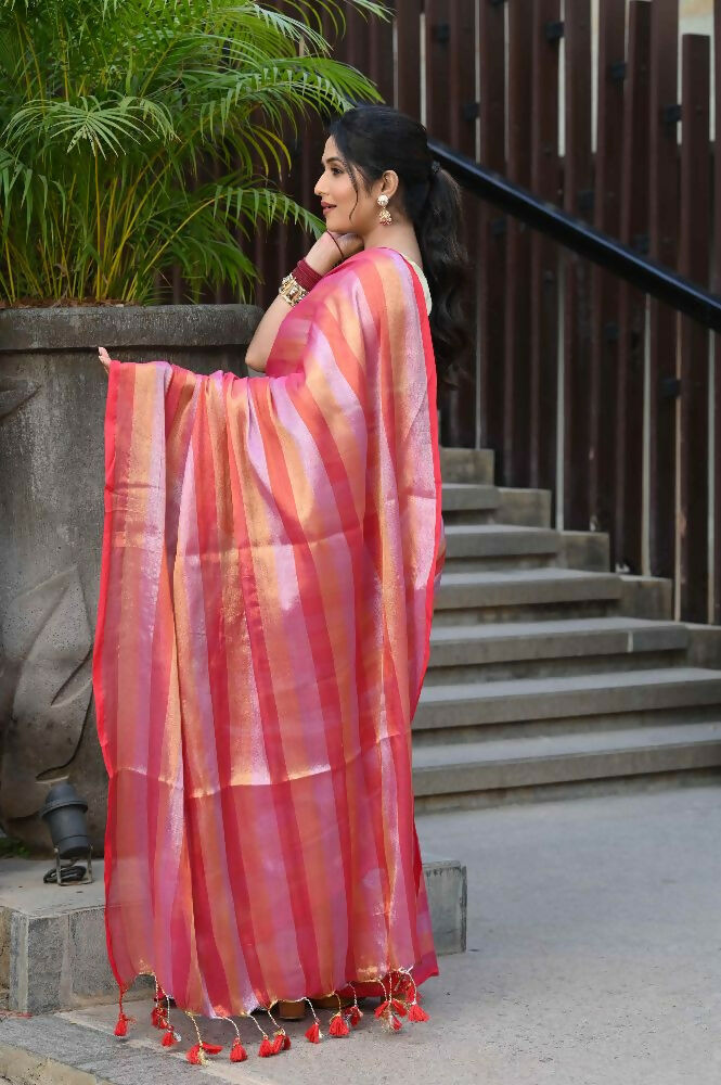 Beatitude Multicolor Tissue Silk Saree