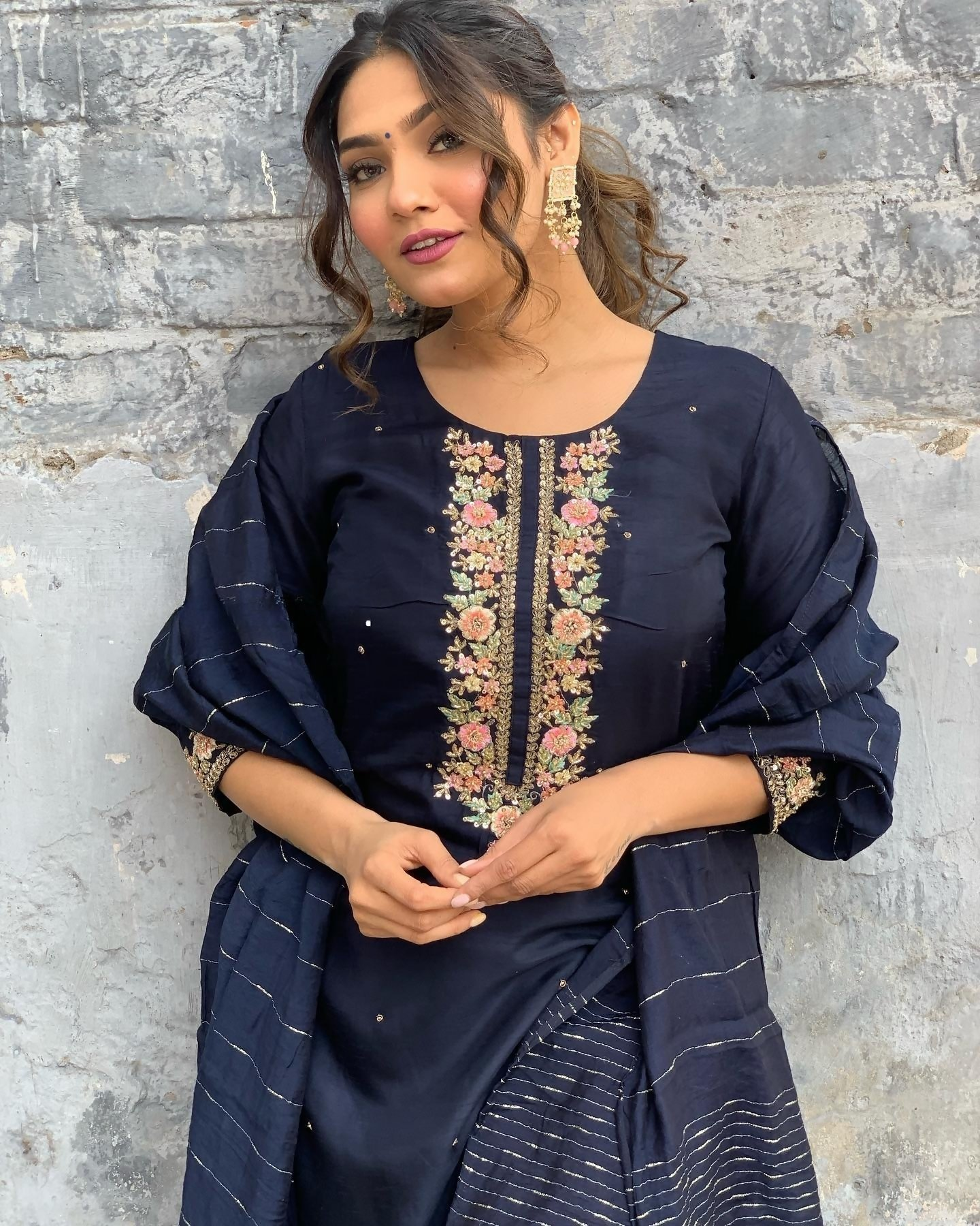 The52 Blue Women's Gorgeous Embroidered Viscose Chanderi Fabric Straight Kurta Pant with Dupatta Set - Distacart