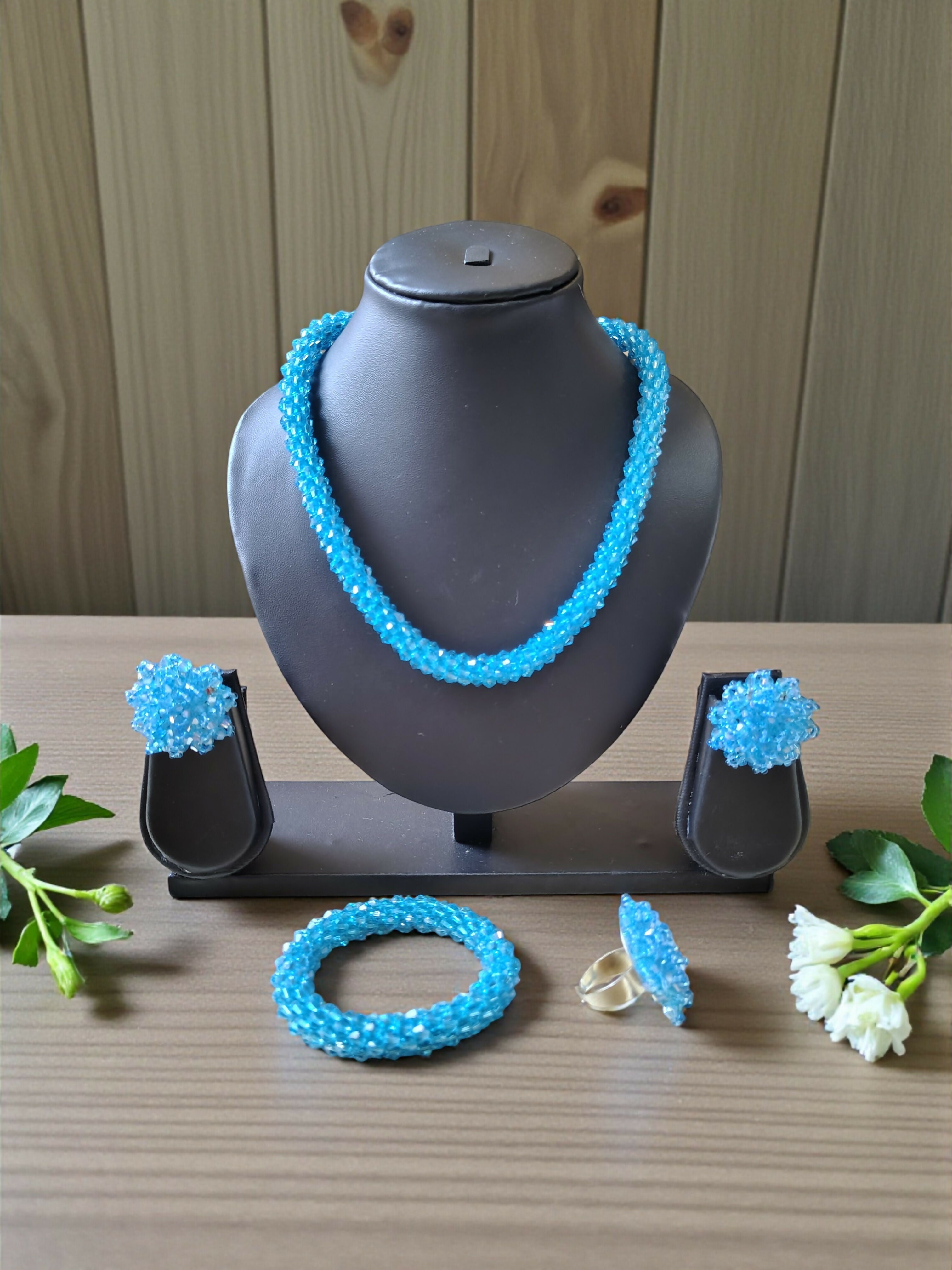 Inhanns Rangshine 4-In-1 Crystal Glam Set - Handmade - Sky Blue