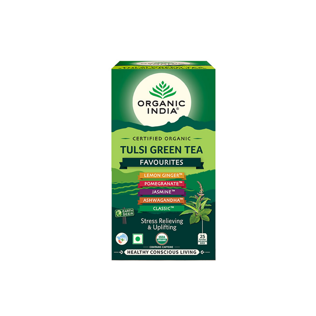 Organic India Tulsi Green Tea Favourites - Distacart