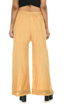 Mominos Fashion Moeza Reyon Cotton Golden Color Cut Work Palazzo