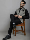 Even Apparels Nehru Jacket With Welt Pockets - Grey