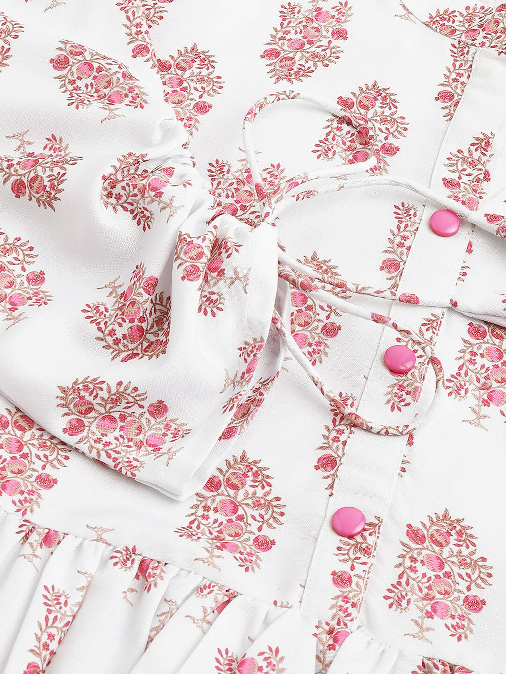 White Poly Rayon Digital Printed A-line Top - Tarini