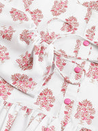 White Poly Rayon Digital Printed A-line Top - Tarini