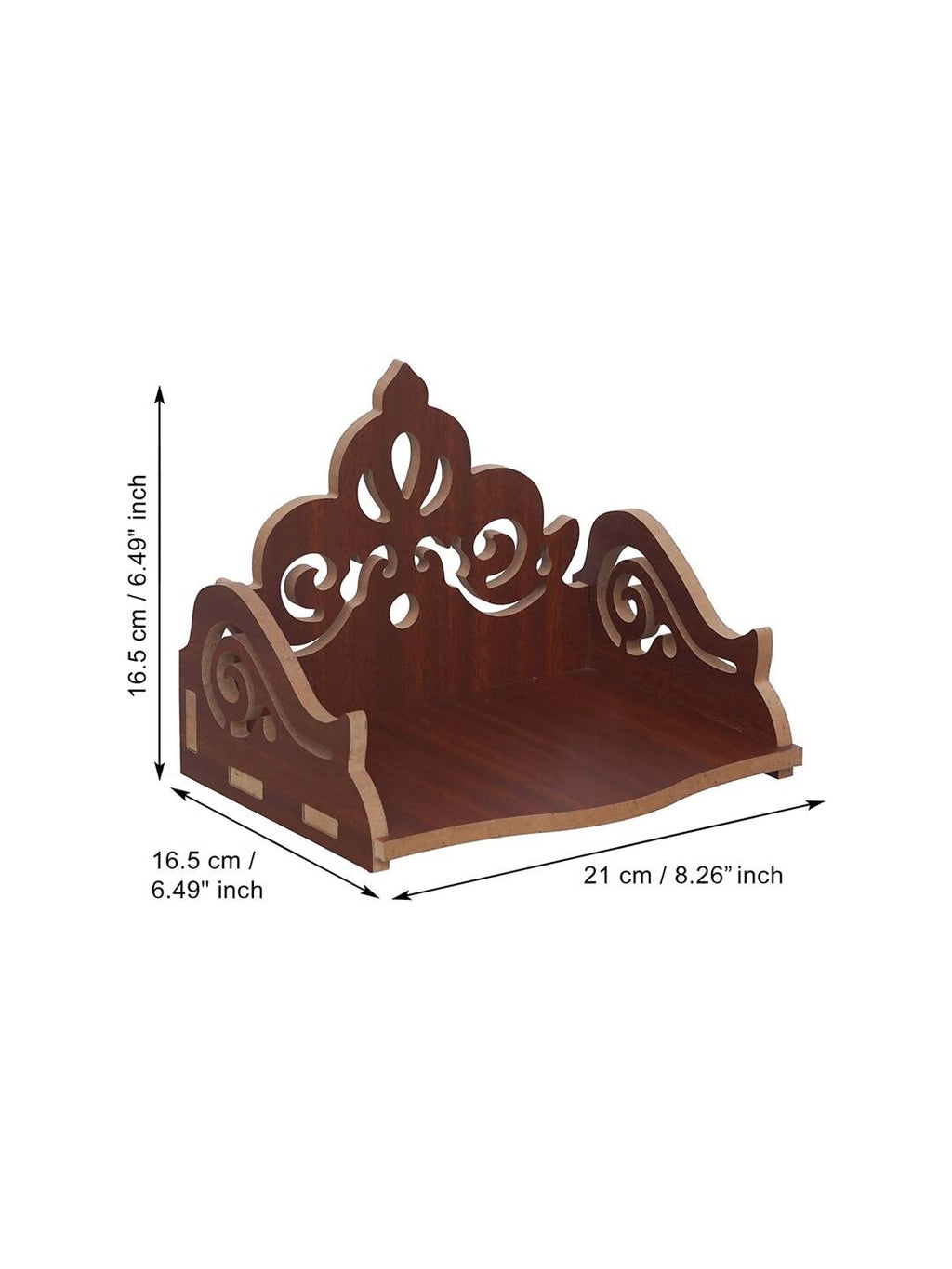 eCraftIndia Brown Decorative Beautiful Wooden Pooja Temple