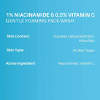 Dermdoc 1% Niacinamide & 0.5% Vitamin C Gentle Foaming Face Wash