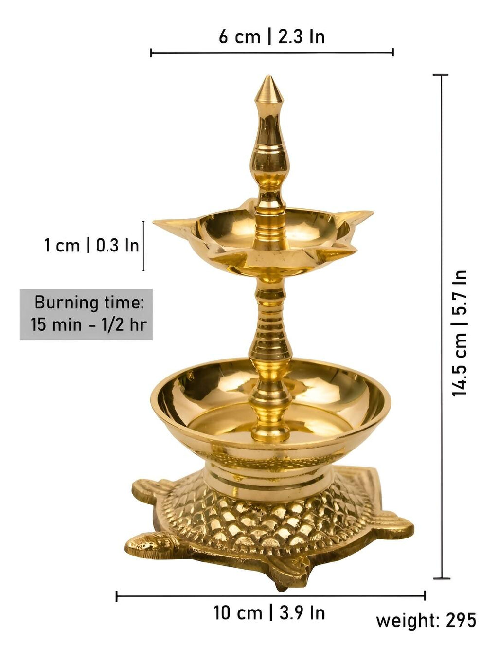 Spillbox Gold-Toned Brass Kachua Fancy Diya Pooja Essential