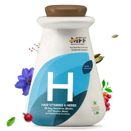 MyFitFuel Hair Vitamins with DHT Blocker Tablets (36 Vitamins, Mineral & Herbs) for Hair Growth