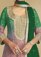 Vastranavya Bandhej Printed Chinon Chiffon Embroidered Sequins Pakistani Suit
