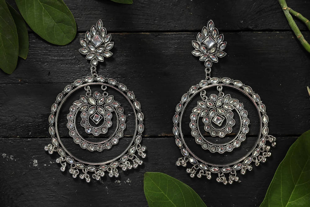 Mominos Fashion Johar Kamal Women's White Kundan Circles Earrings - Distacart