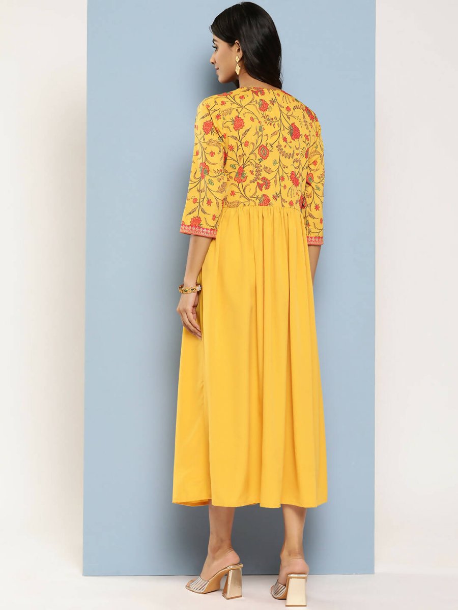 Ahalyaa Women's Traditional wear Ethnic Dress - Mustard - Distacart