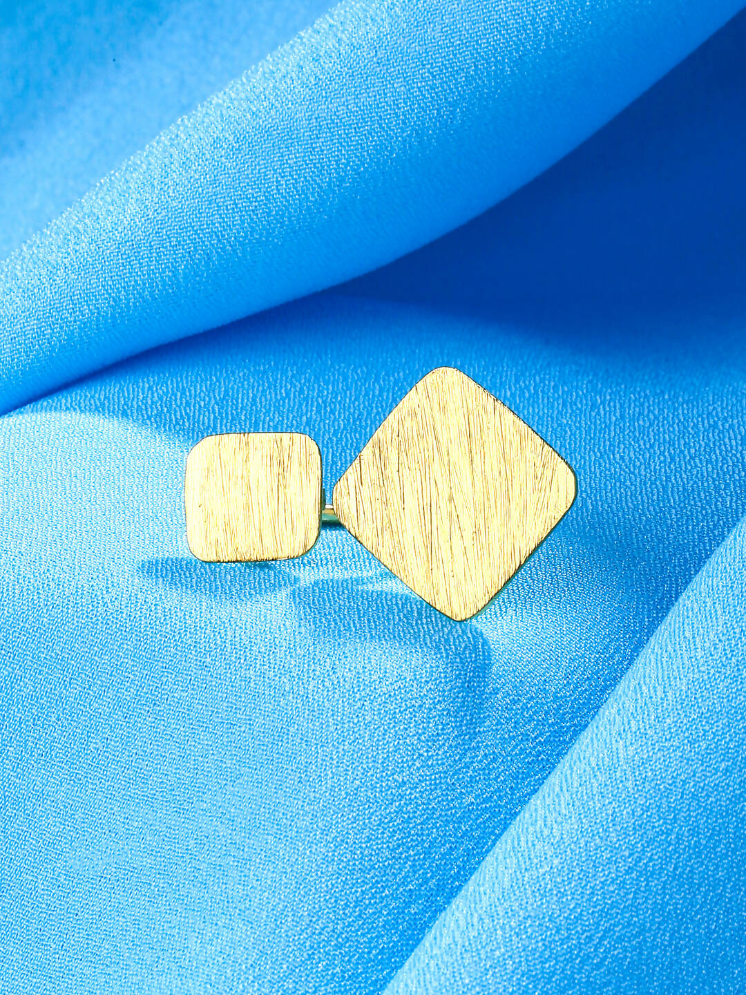 NVR Women Gold-Polished Adjustable Finger Ring