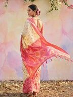 Shree Shyam Fashion Cream Soft Silk Saree - Distacart
