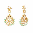 Nuyug 22K Gold Plated Regal Green Kundan Chandbali Earrings - Distacart