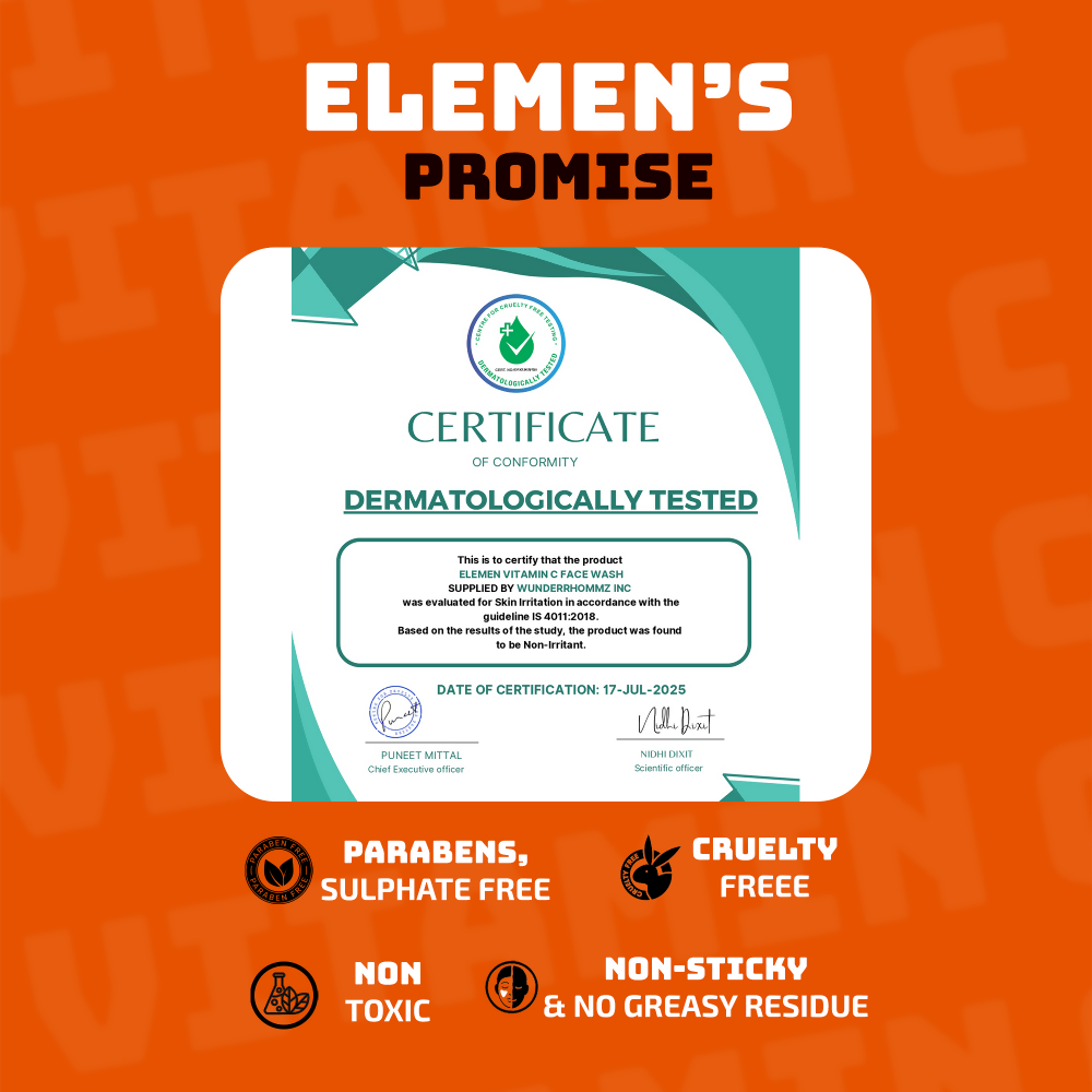 Elemen Vitamin C Face Wash with Jojoba & Orange Extracts - Distacart