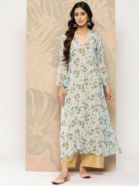 Ahalyaa Women's Traditional wear Kurta - Sky Blue