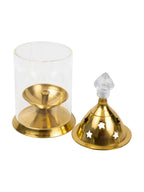 Spillbox Gold-Toned Brass Glass Udupi Diya Pooja Essential