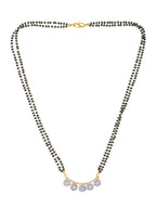 NVR Women's's Set of 2 Black Gold-Plated Beaded Mangalsutra With Ad Stone - Distacart