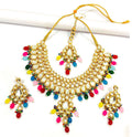 Joban Fashion Hand Made High Quality Gold Plated Base Metal Alloy Kundan Stone Studded Kundan Jewellery Set