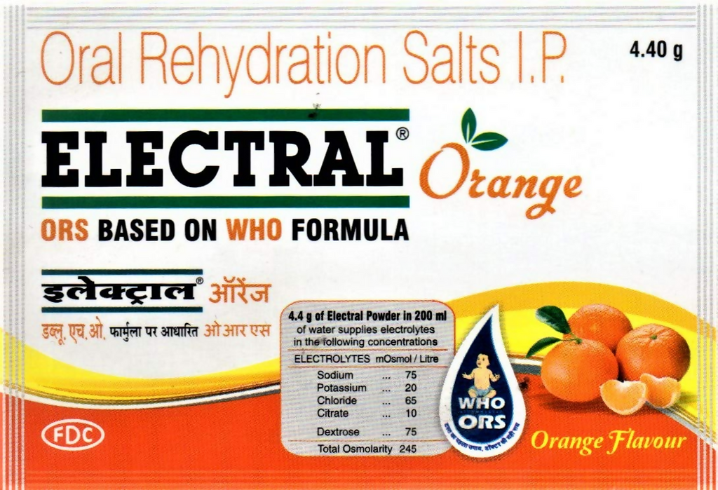 Electral FDC ORS Sachets Orange Flavour