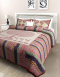 Vamika Printed Cotton Tree Stripe Brown Bedsheet With Pillow Covers (PM Treestripe Brown)