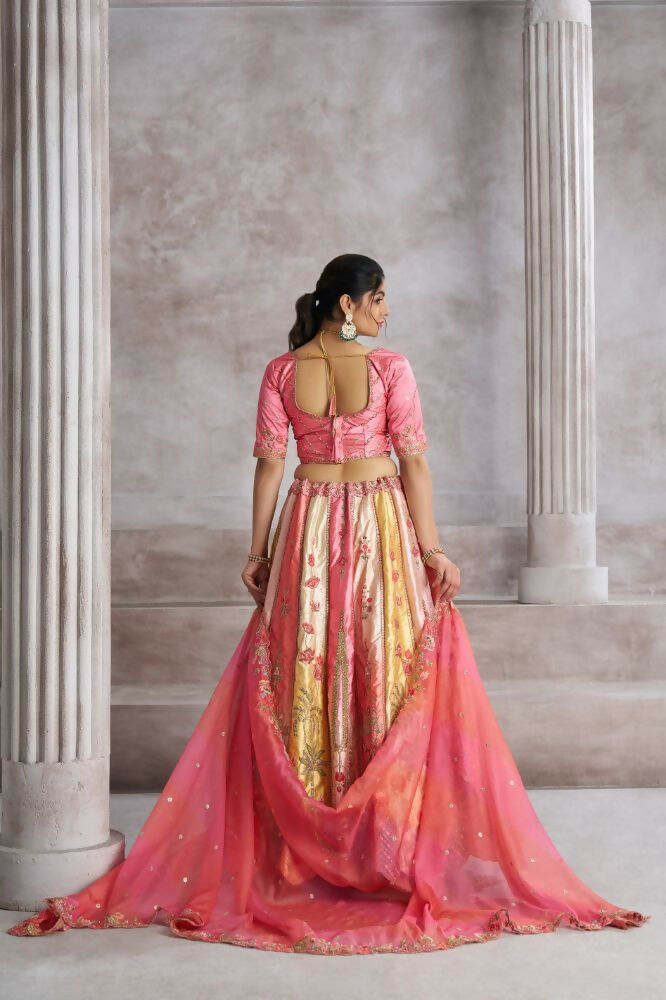 Kesar Fab Pink Silk Embroidered Lehenga