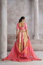 Kesar Fab Pink Silk Embroidered Lehenga