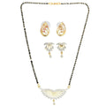 AanyaCentric Gold-Polished Mangalsutra with Pendant, 2 Pair Earrings