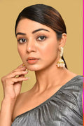 Joban Fashion Women Kundan Pearl Golden Peach Earrings - Distacart