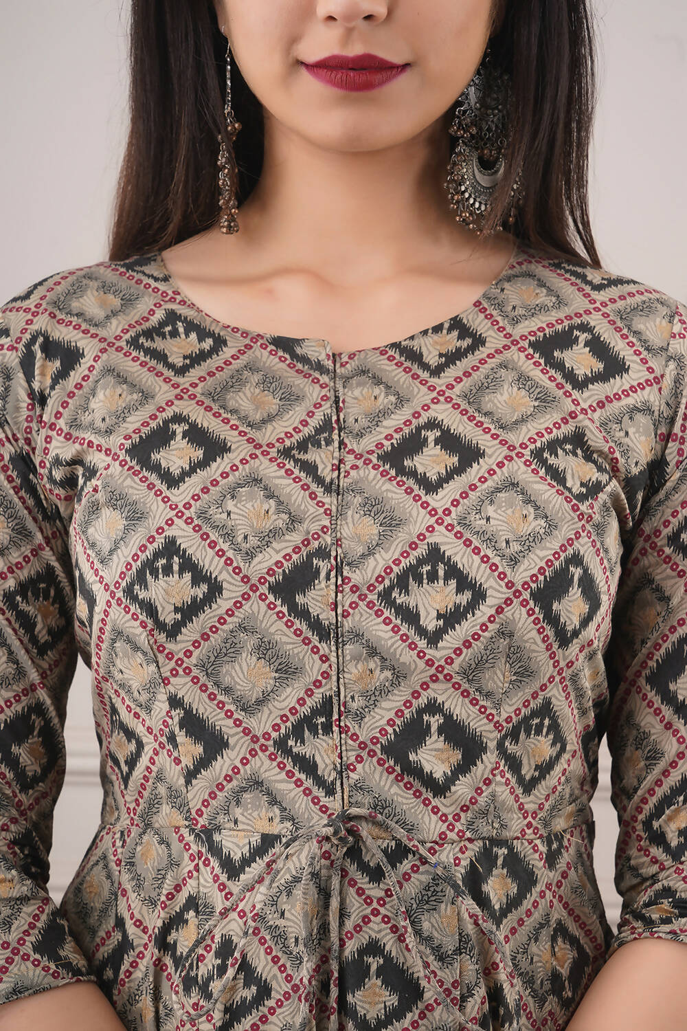 Partywear Designer Hand Screen and Foil Print Multi Pure chanderi Gown - Anbazaar - Distacart
