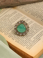 Ruby Raang Teardrop Green Stone Ring