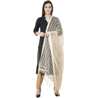 A R SILK Cotton square Regular Dupatta White Color Dupatta or Chunni