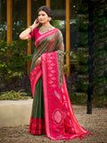 Shree Shyam Fashion Mehendi Soft Silk Saree - Distacart