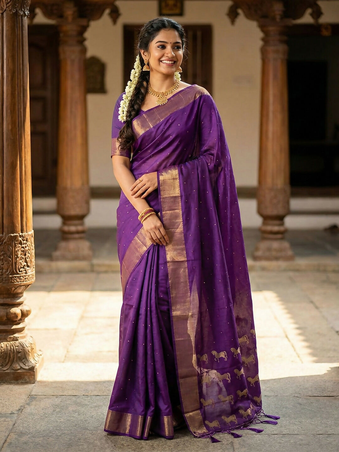 Shree Shyam Fashion Violet Soft Silk Saree - Distacart