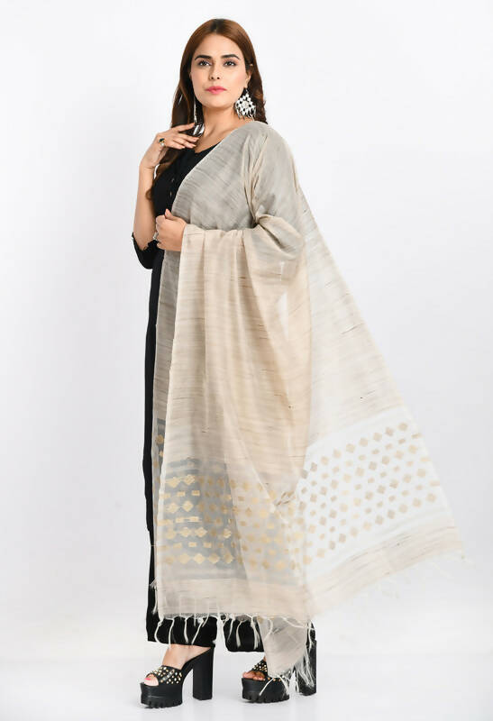 Mominos Fashion Moeza Women's Banarsi Cotton Woven Design Beige Dupatta - Distacart