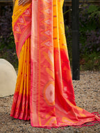 Shree Shyam Fashion Yellow Soft Silk Saree - Distacart