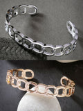 NVR Men's Set of 2 Rhodium-Plated Metal Cuff Bracelet - Distacart
