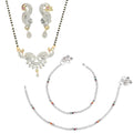AanyaCentric Gold-plated Mangalsutra Pendant Earring Set & Silver Plated Anklet - Distacart